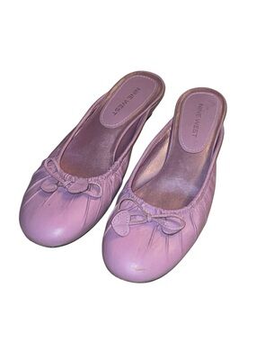 Nine West Lilac Slip-On Ballet Mules with Bow Accent